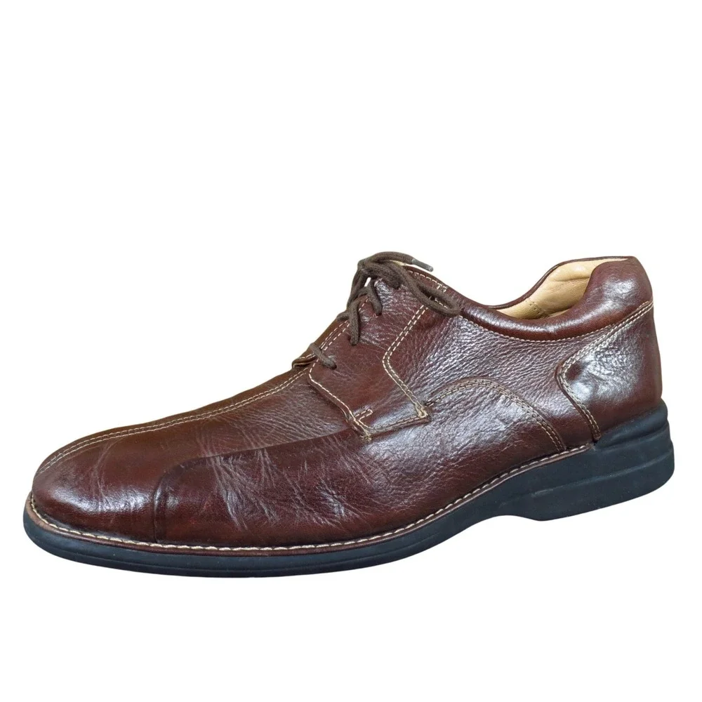 Johnston & Murphy Shuler Men Casual Oxford Shoes Size 11 Everyday Brown Leather‎
